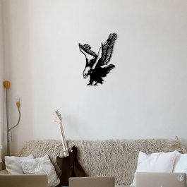 Wallity Eagle Metal Decor - Escultura de Pared de Metal Negra
